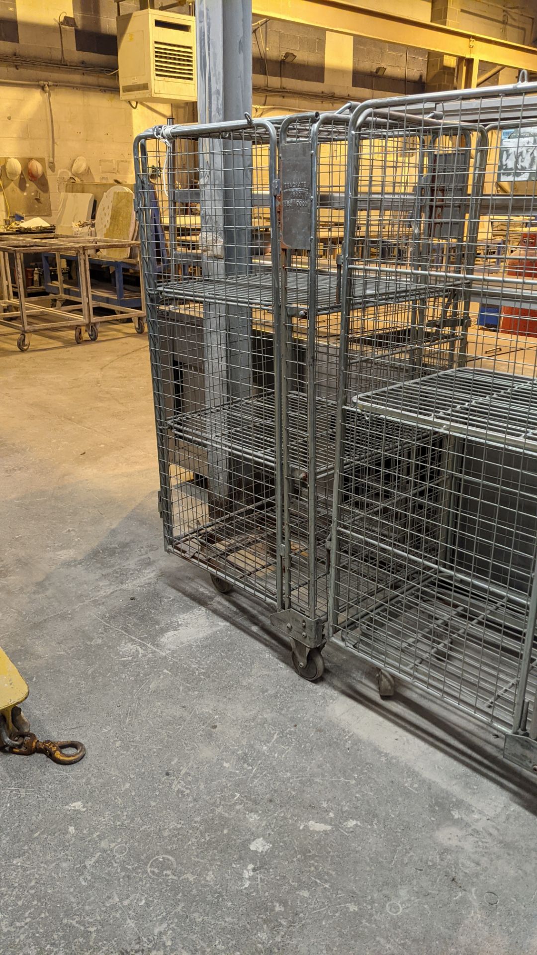 Quantity of commercial catering equipment comprising 2 off large counters, tray trolley, shelving & - Image 17 of 17