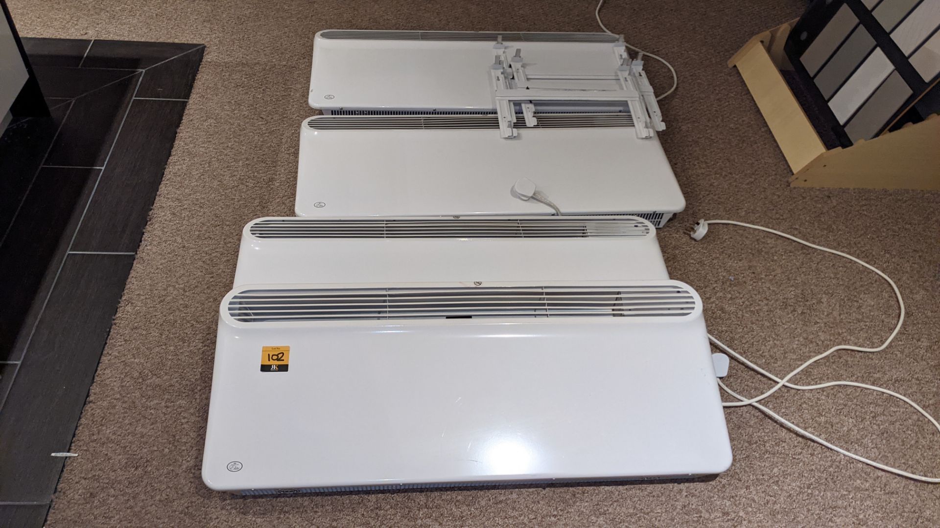 4 off Prem-I-Air 2kW programmable panel heaters model EF1556 including wall brackets