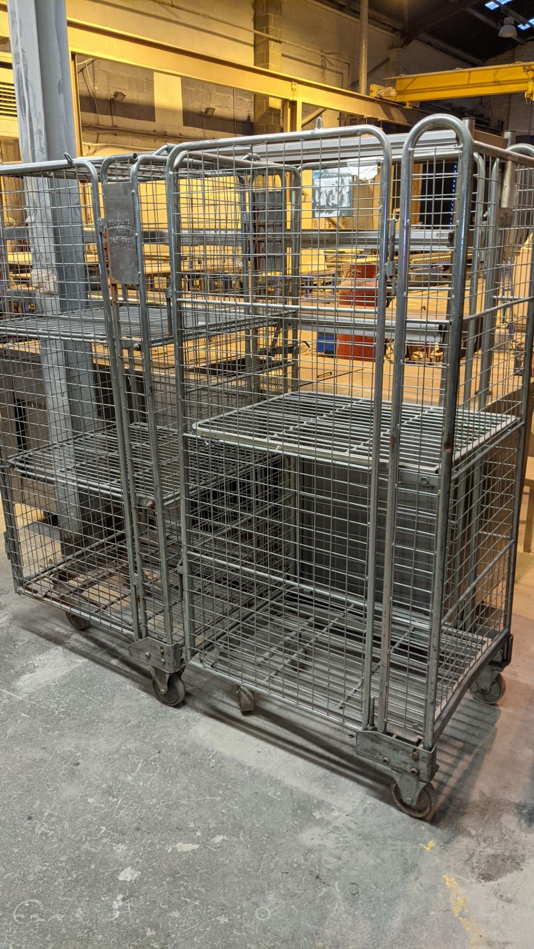 Quantity of commercial catering equipment comprising 2 off large counters, tray trolley, shelving & - Image 16 of 17