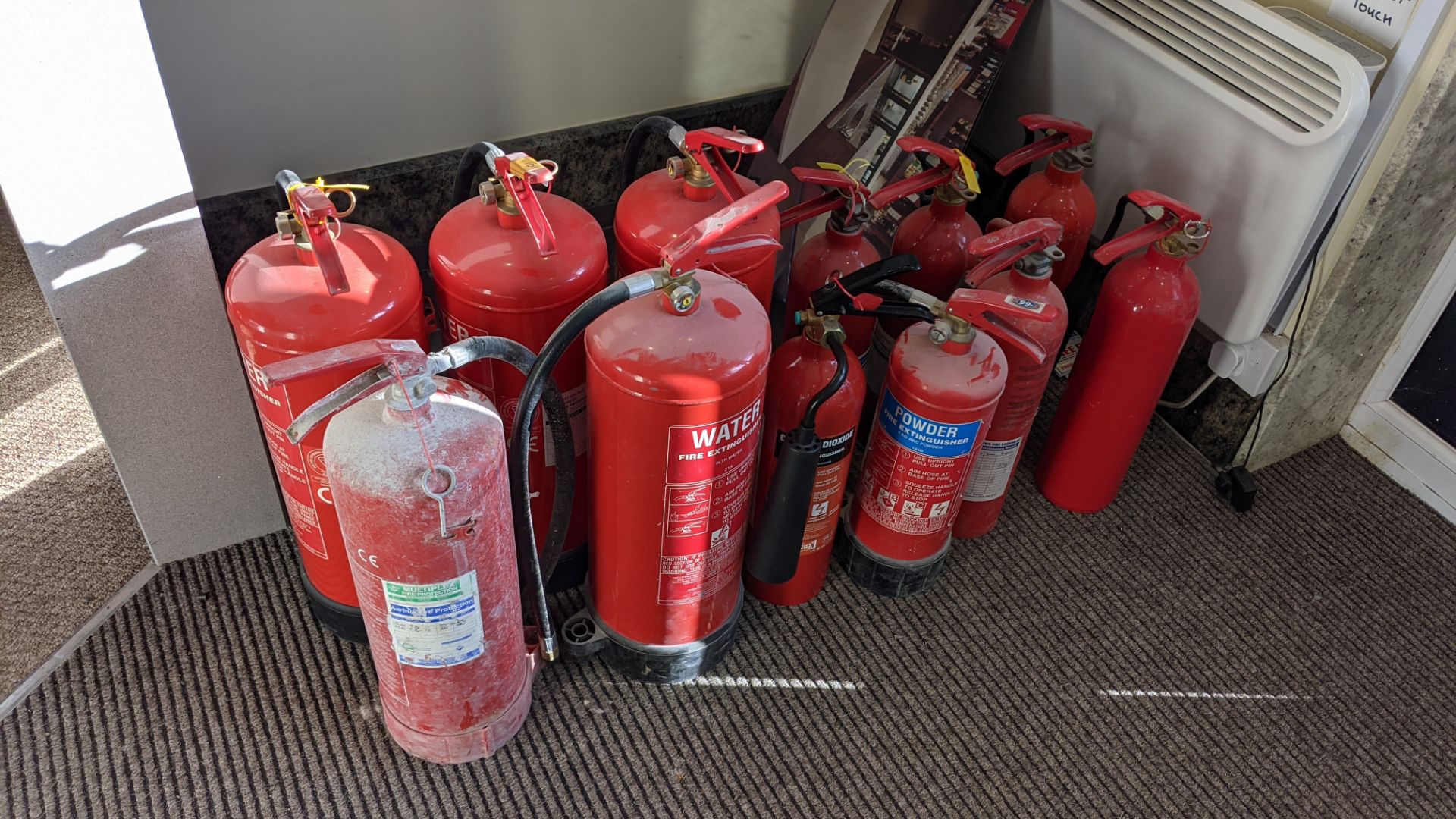 Approx. 12 fire extinguishers