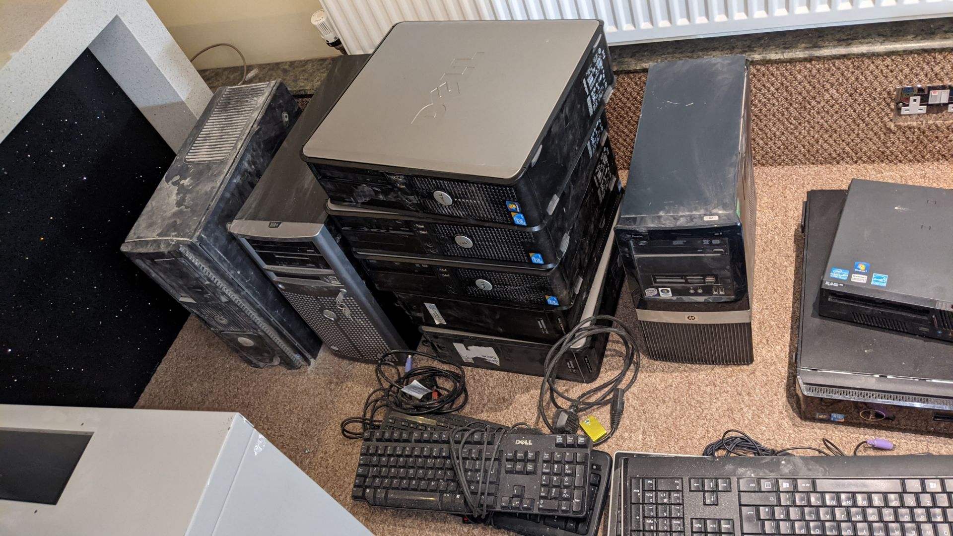 Quantity of IT equipment comprising router cabinet, approx. 10 desktop computers plus monitors, keyb - Image 10 of 21