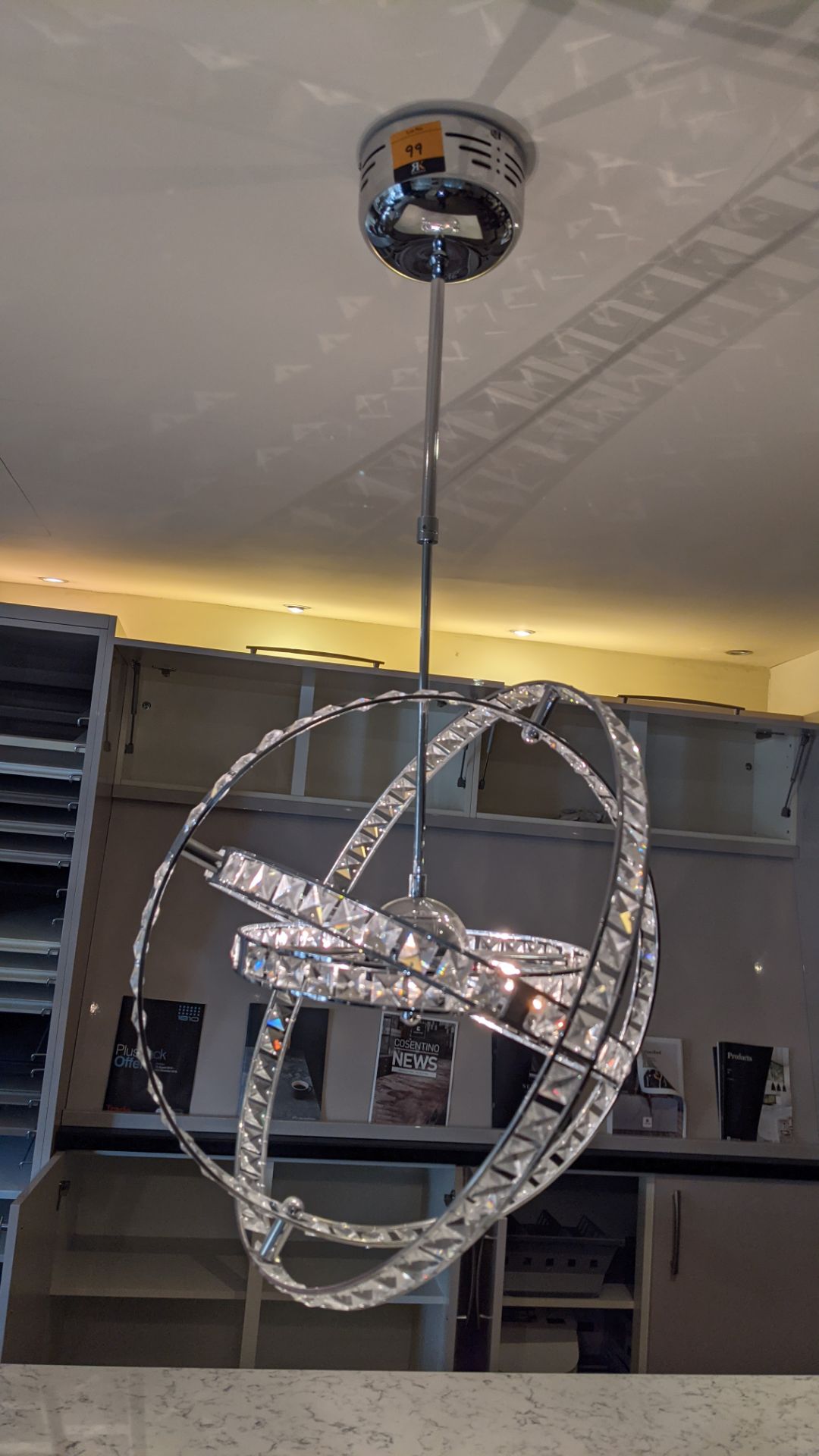 Ceiling suspended halogen light fitting - Image 3 of 7