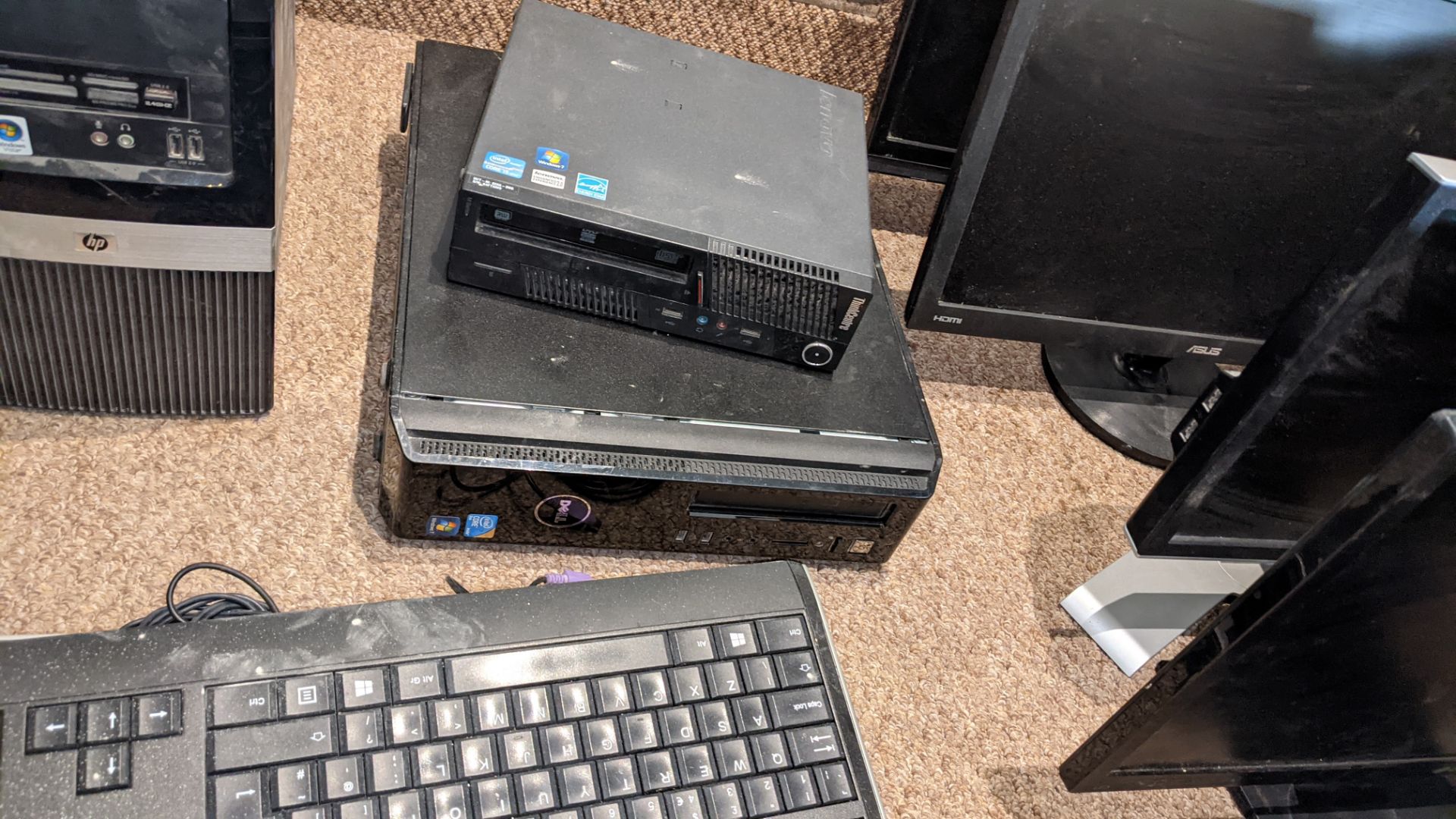 Quantity of IT equipment comprising router cabinet, approx. 10 desktop computers plus monitors, keyb - Image 12 of 21