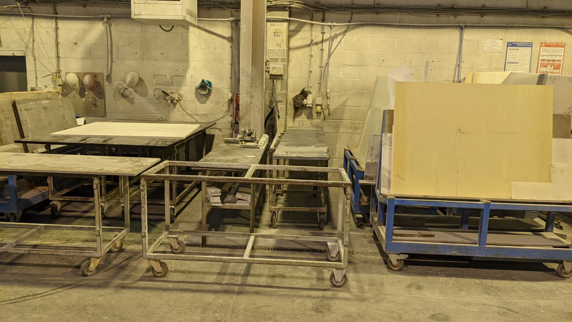 Large quantity of quartz, marble, granite & other stock plus rack/trolleys for use with same. This l - Image 6 of 27