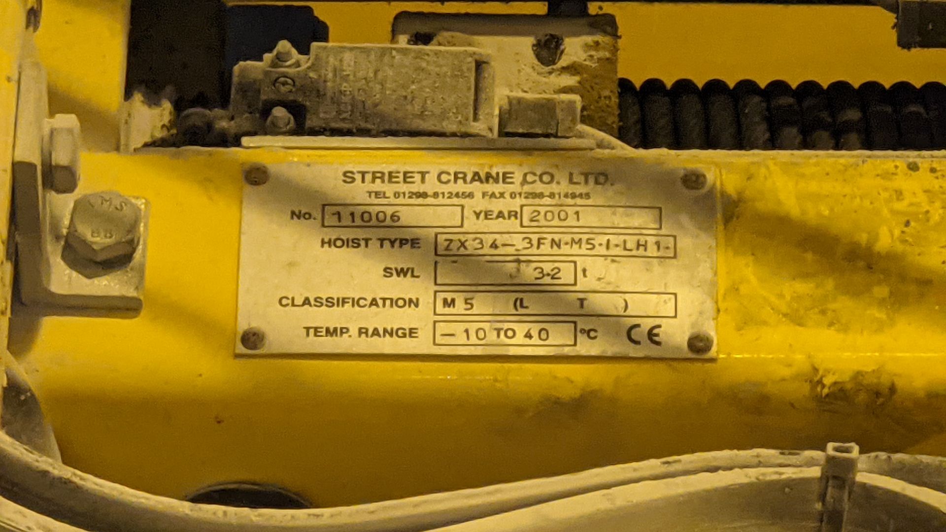 2001 Street overhead travelling crane with 3.2tonne capacity. Serial no. 11006. This lot comprises t - Image 25 of 28