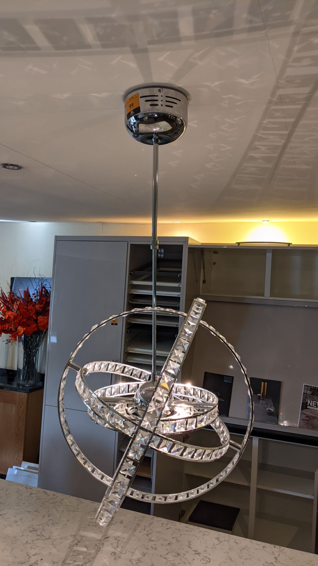 Ceiling suspended halogen light fitting