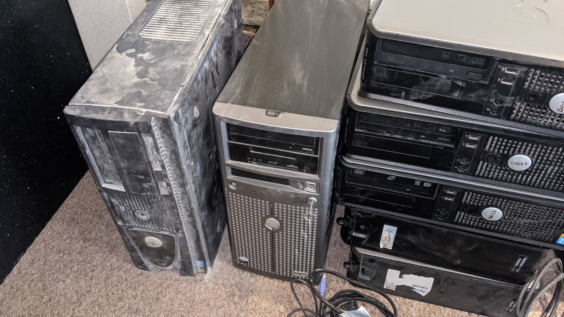 Quantity of IT equipment comprising router cabinet, approx. 10 desktop computers plus monitors, keyb - Image 14 of 21