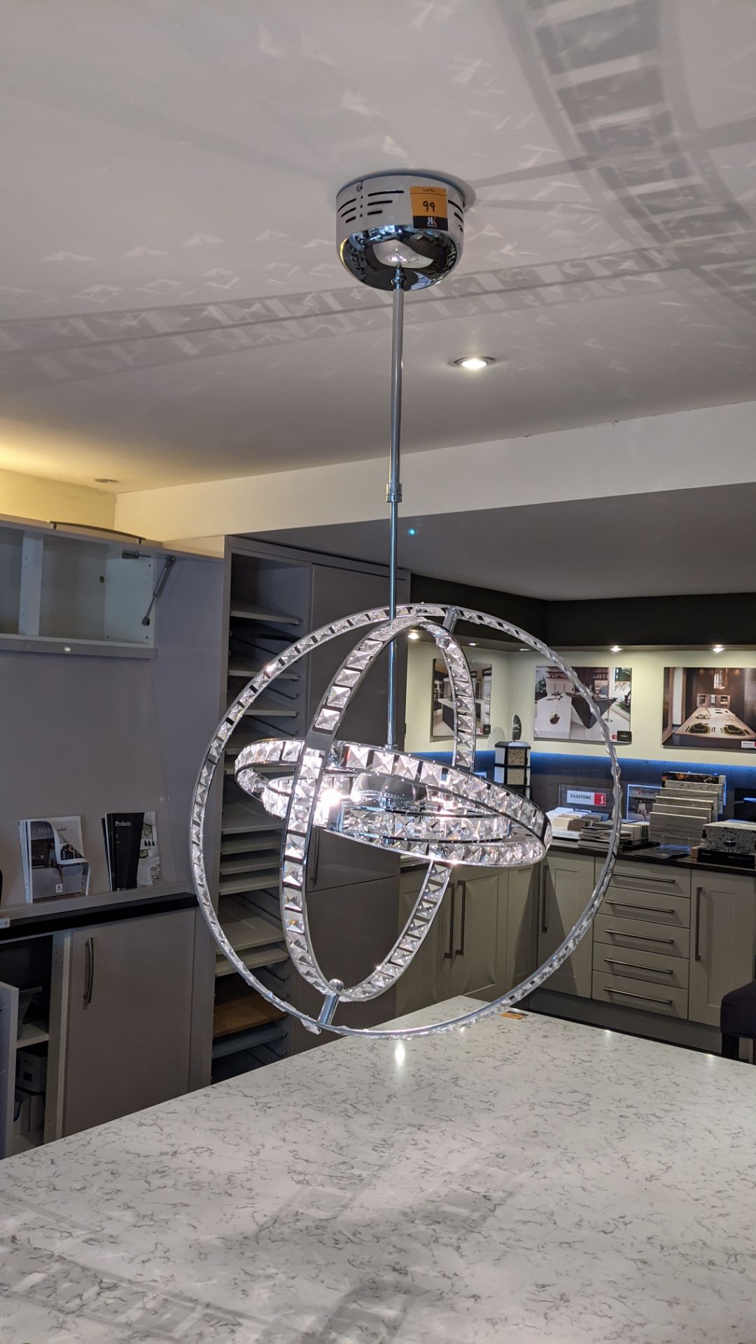 Ceiling suspended halogen light fitting - Image 7 of 7