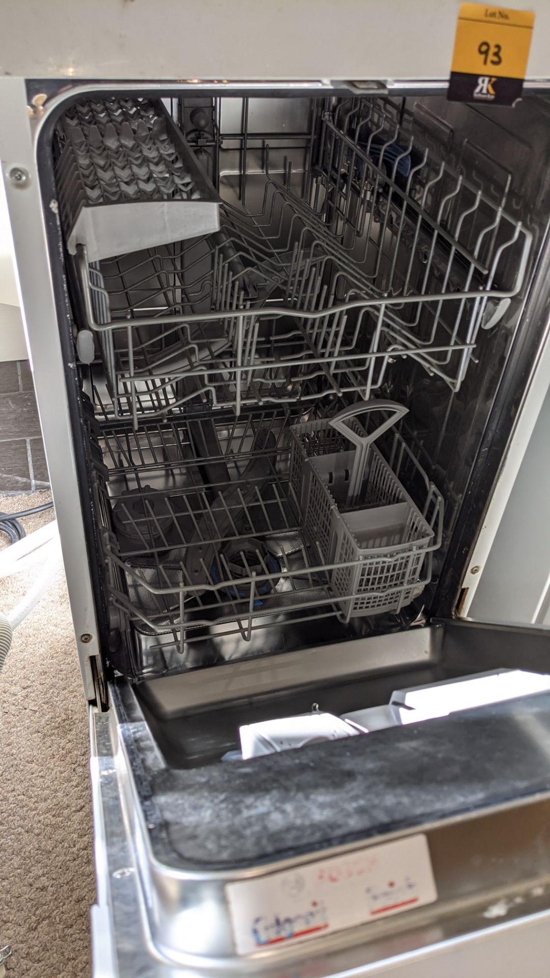 Domestic appliances comprising slimline dishwasher, undercounter fridge, toaster & sandwich maker - Image 6 of 10