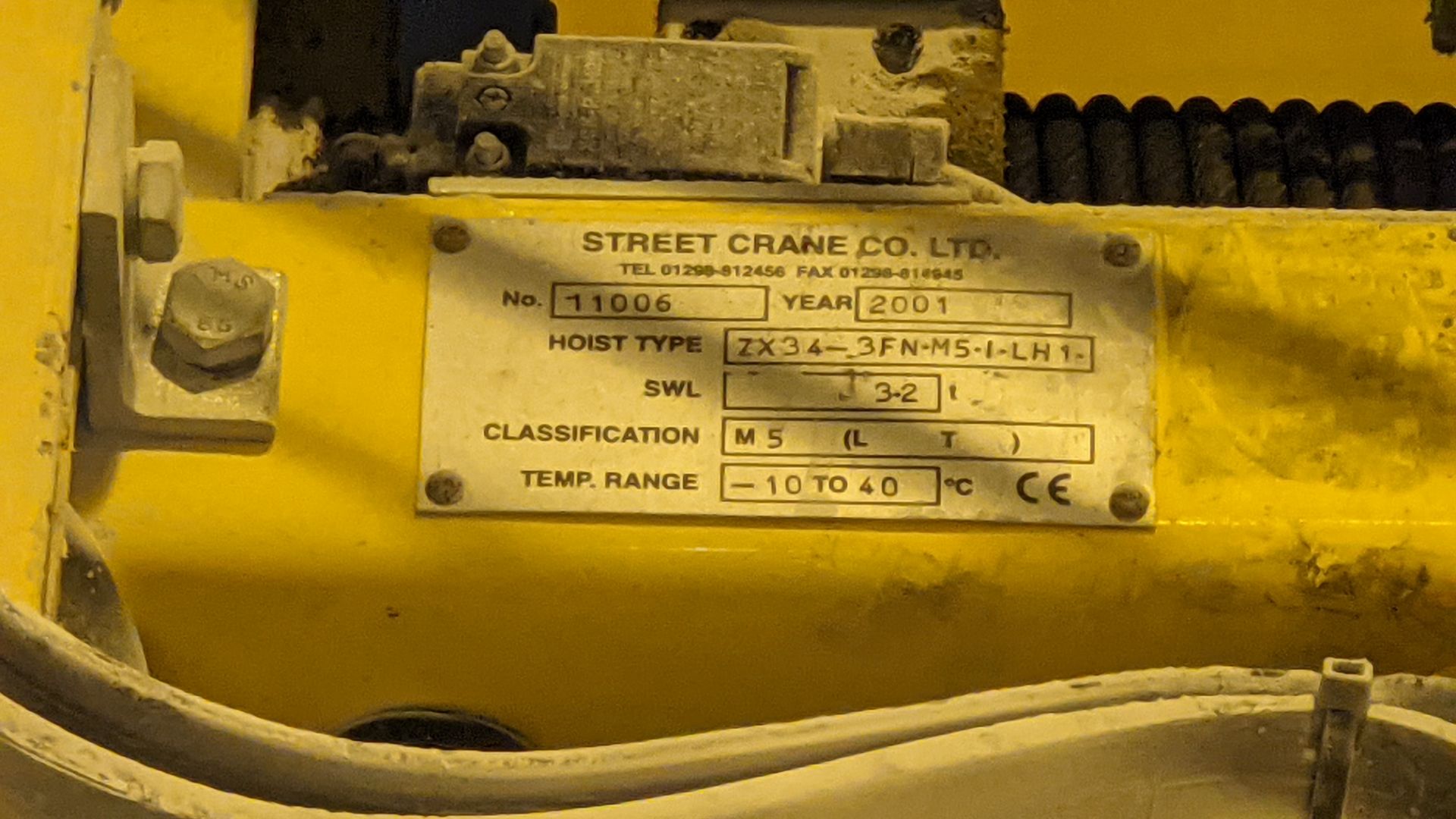 2001 Street overhead travelling crane with 3.2tonne capacity. Serial no. 11006. This lot comprises t - Image 26 of 28