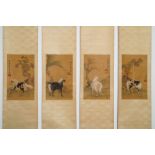 Chinese school, after Zhao Mengfu (1254-1322), ink and colour on silk, 19/20th C.: 'Four horses'