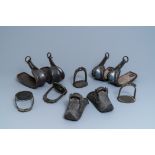 Five pairs of Chinese and Japanese stirrups, 18/19th C.