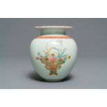 A Chinese famille rose vase with flower vases, Qianlong mark, Republic