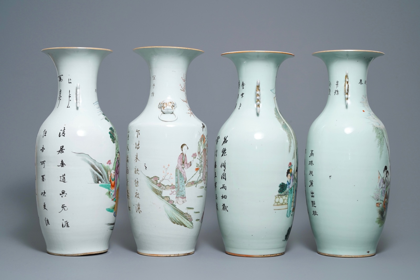 Four Chinese famille rose vases, 19/20th C. - Image 2 of 8