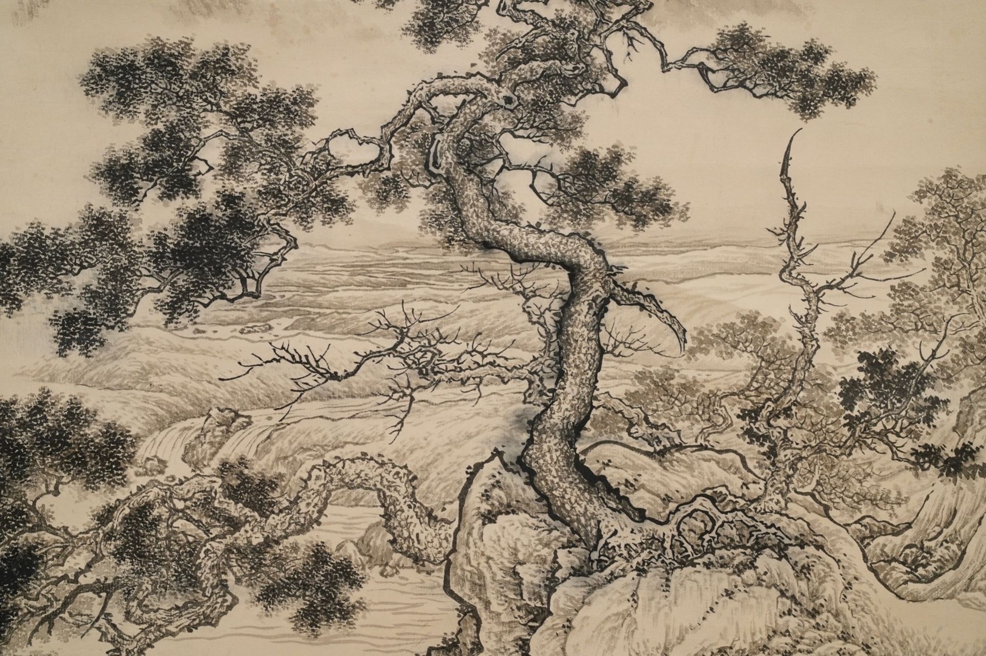 Chinese school, signed Wu Hufan (1894-1968), ink on paper: 'Mountain landscape' - Image 6 of 6