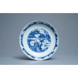 A fine Chinese blue and white 'river landscape' charger, Jiajing
