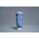 A Chinese blue and white beaker with cover, Kangxi