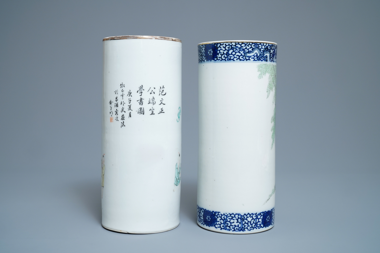 A varied collection of Chinese qianjiang cai, famille rose and blue and white porcelain, 19/20th C. - Image 5 of 20