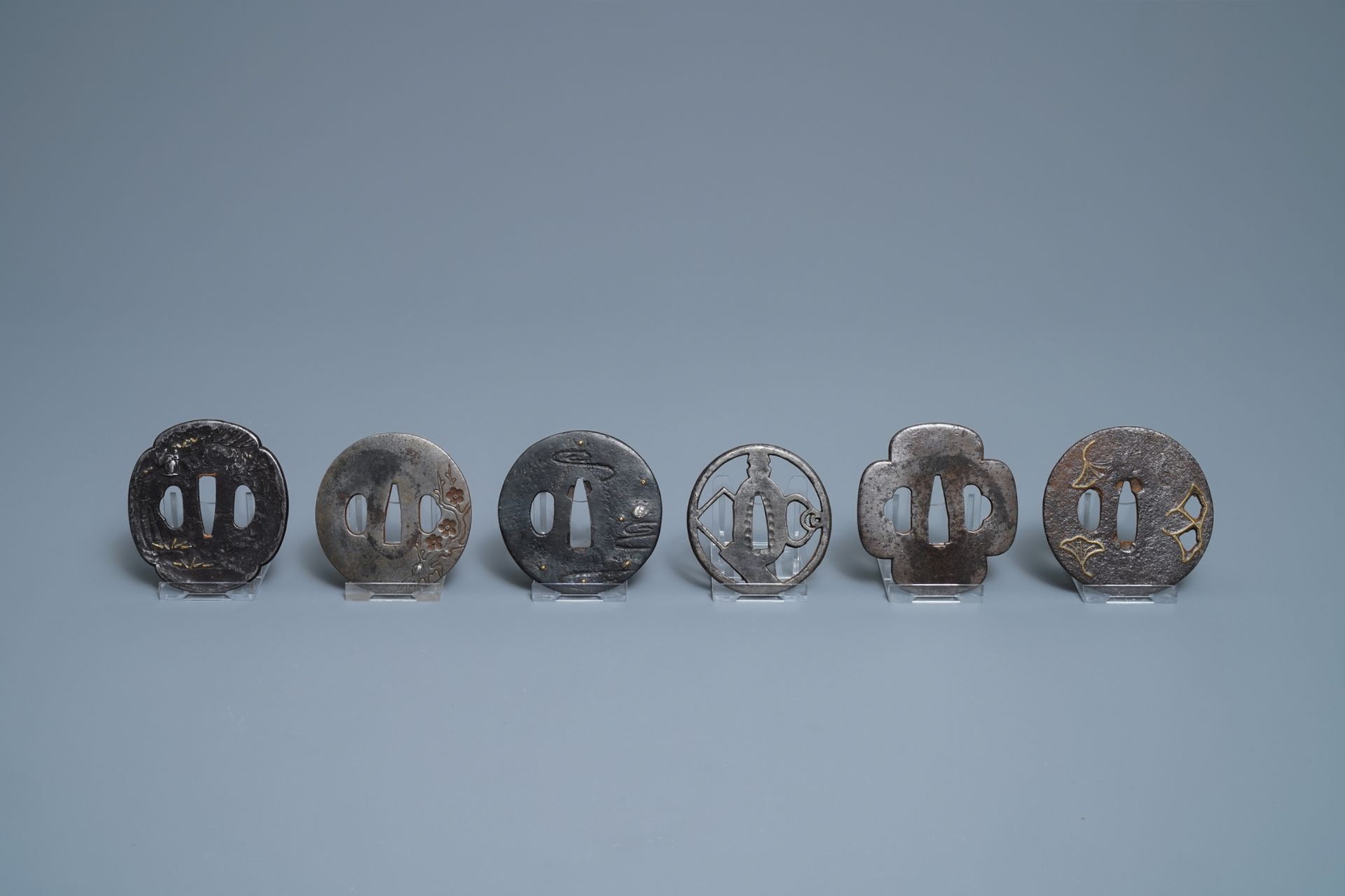 Twenty-five various Japanese bronze and metal tsuba, Meiji, 19th C. - Image 8 of 9