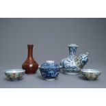 A varied collection of Chinese Yixing stoneware and various porcelains, Ming and later