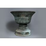 A monumental Japanese bronze temple censer, Momoyama or Edo, 16/17th C.