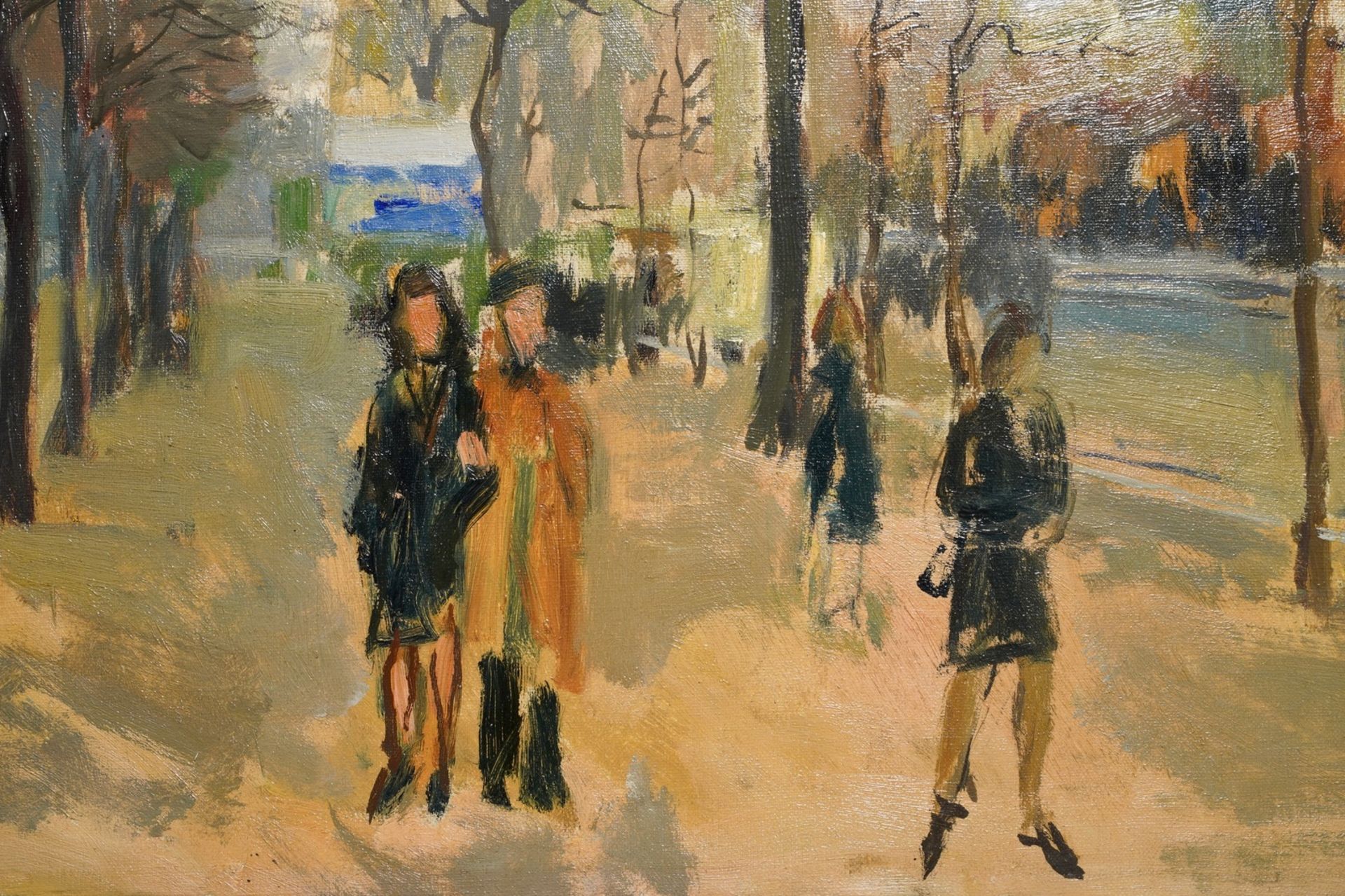 Sadji (Sha Qi, Sha Yinnian) (1914-2005): View on 'Avenue de la Toison d'or' in Brussels, oil/canvas - Image 2 of 9