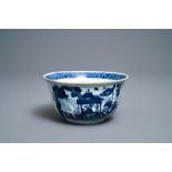 A Chinese blue and white 'Ode to the red cliffs' bowl, Transitional period