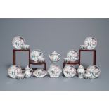 A Chinese famille rose 18-piece tea service, Yongzheng