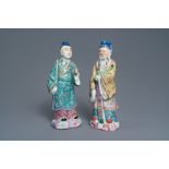 Two Chinese famille rose figures of immortals, 19/20th C.