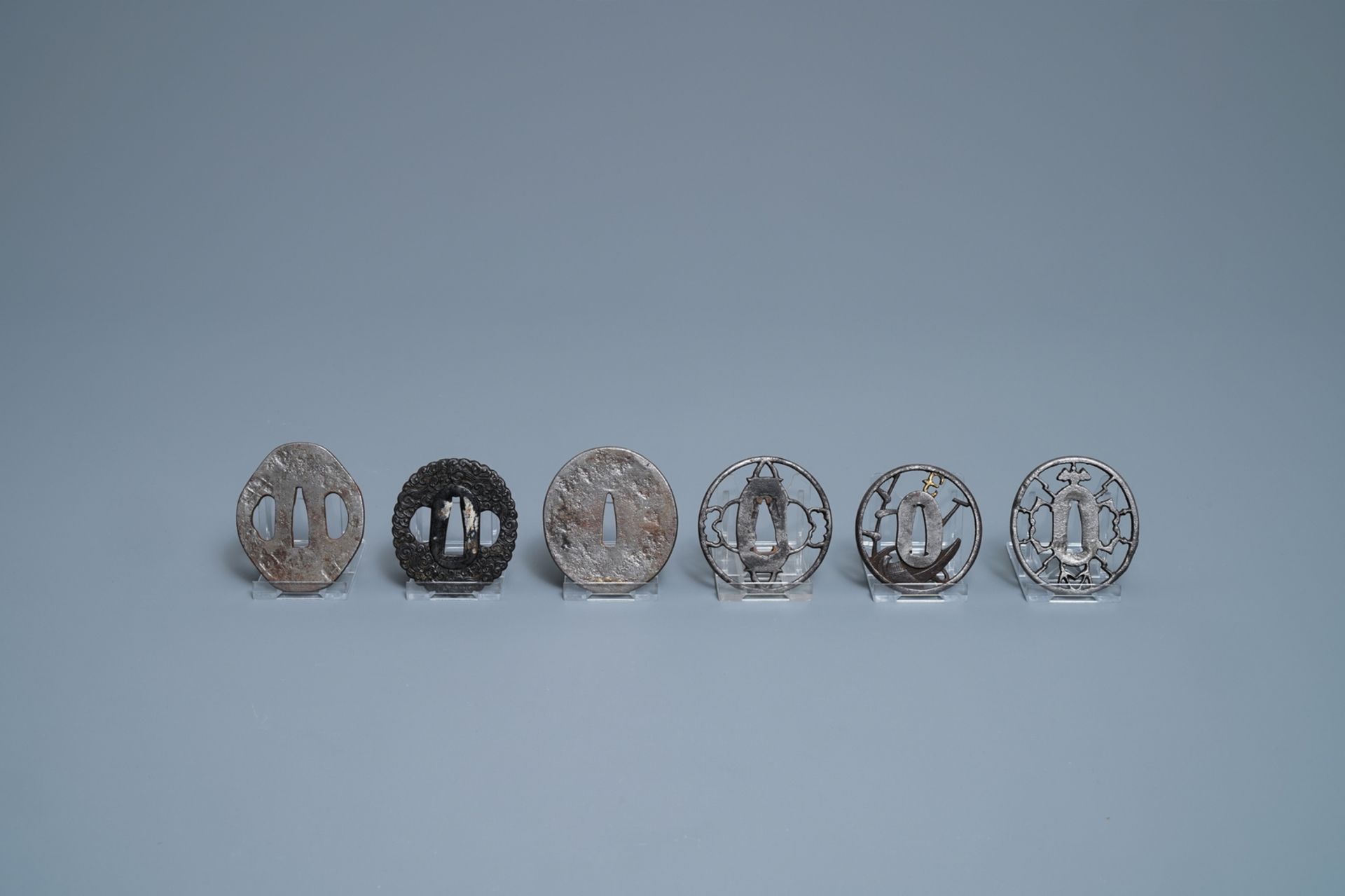 Twenty-five various Japanese bronze and metal tsuba, Meiji, 19th C. - Image 7 of 9