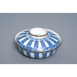 A Chinese blue and white Vietnamese market 'Bleu de Hue' bowl and cover, 19th C.