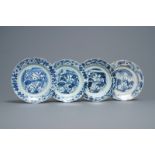 Four Chinese blue and white kraak porcelain 'deer' plates, Wanli