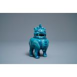 A Chinese monochrome turquoise-glazed 'luduan' censer, 19th C.