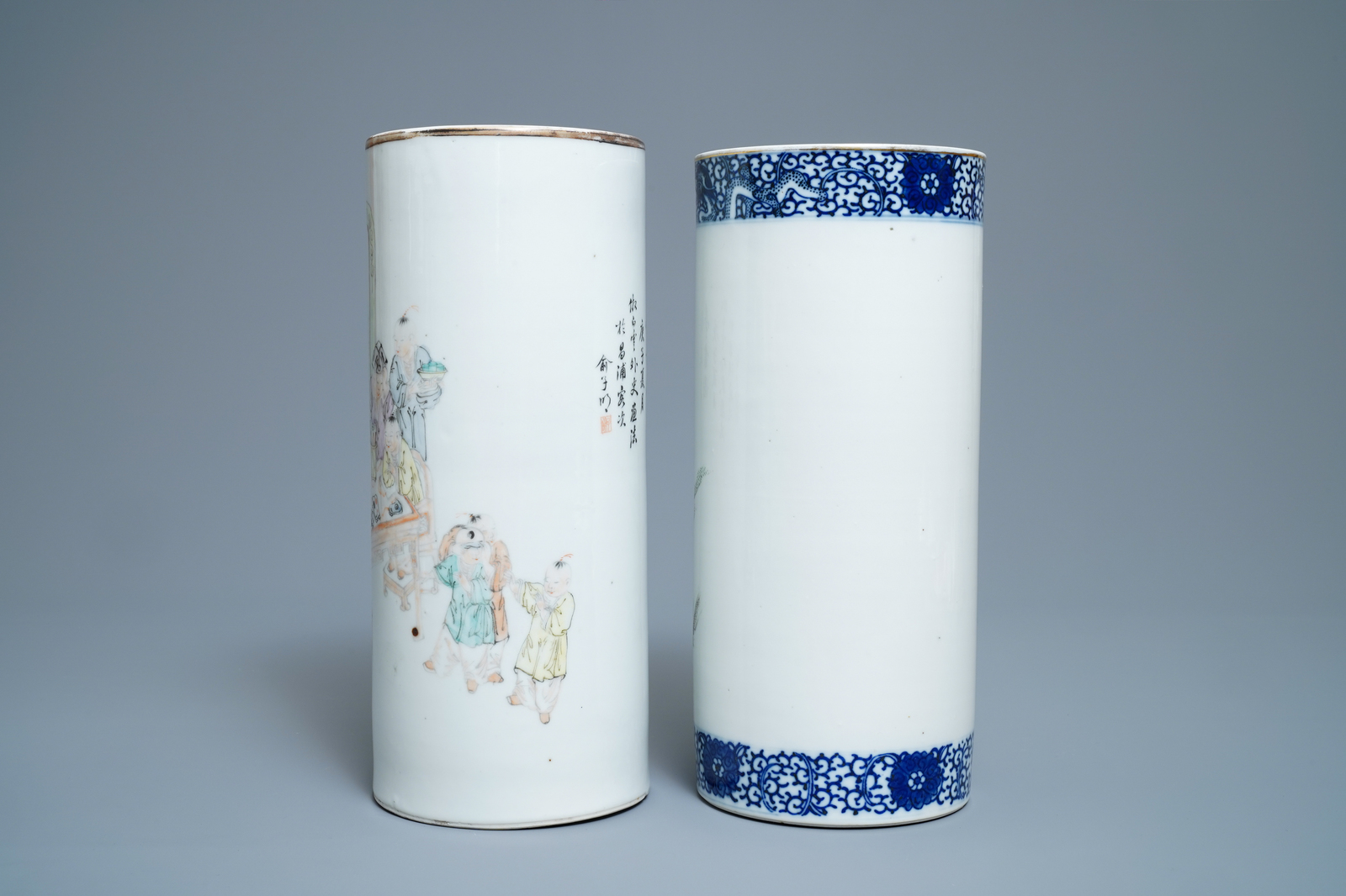 A varied collection of Chinese qianjiang cai, famille rose and blue and white porcelain, 19/20th C. - Image 6 of 20