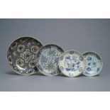 Four Chinese blue and white dishes, Hongzhi