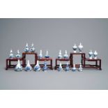 Twenty Chinese blue and white miniature vases, Kangxi