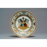 A fine Chinese Belgian market armorial plate of Bistrate impaling Proli, Qianlong