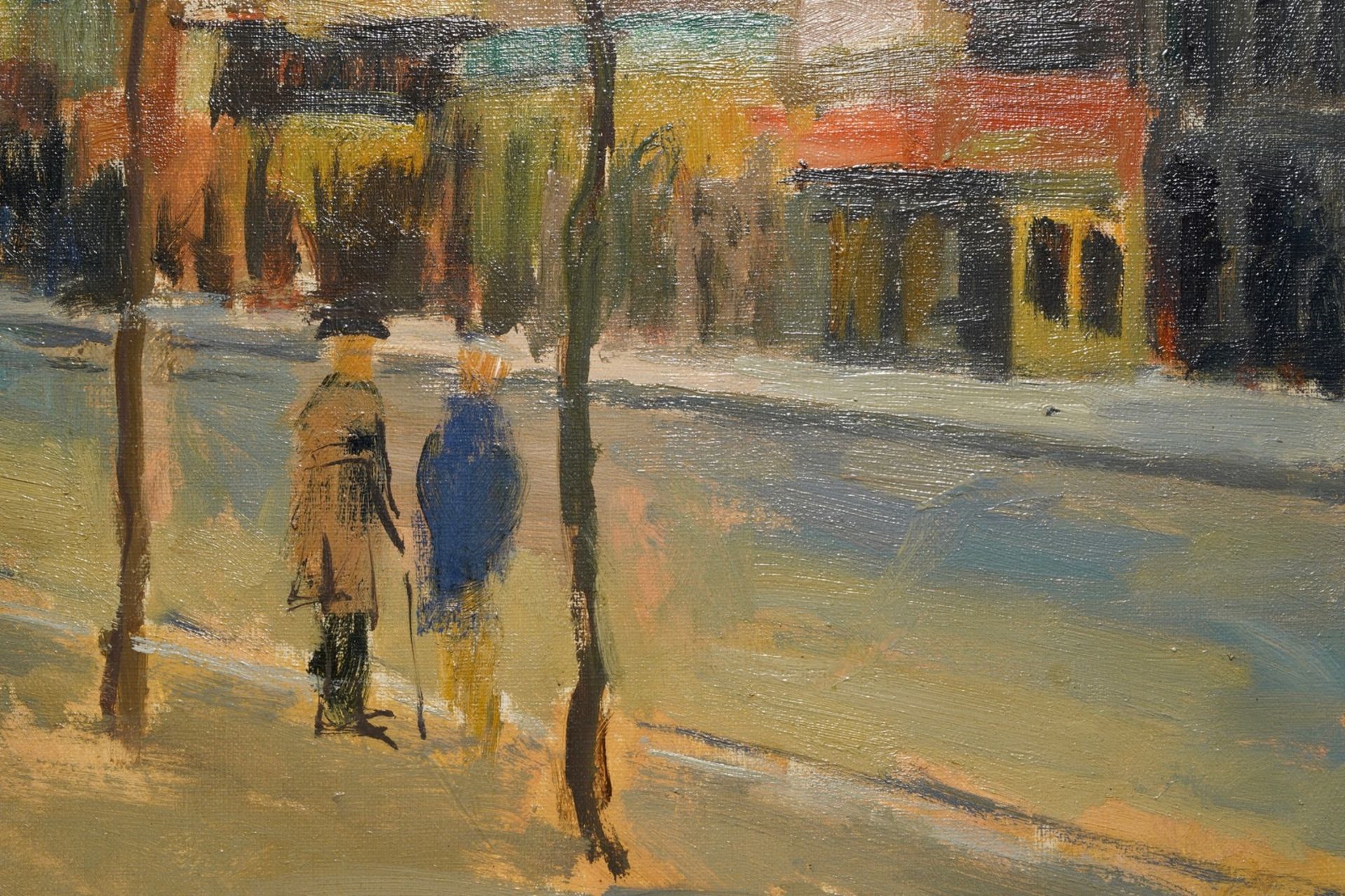 Sadji (Sha Qi, Sha Yinnian) (1914-2005): View on 'Avenue de la Toison d'or' in Brussels, oil/canvas - Image 3 of 9