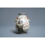 A Chinese polychrome hu vase with birds, signed Cheng Yiting (1885-1948), dated 1936