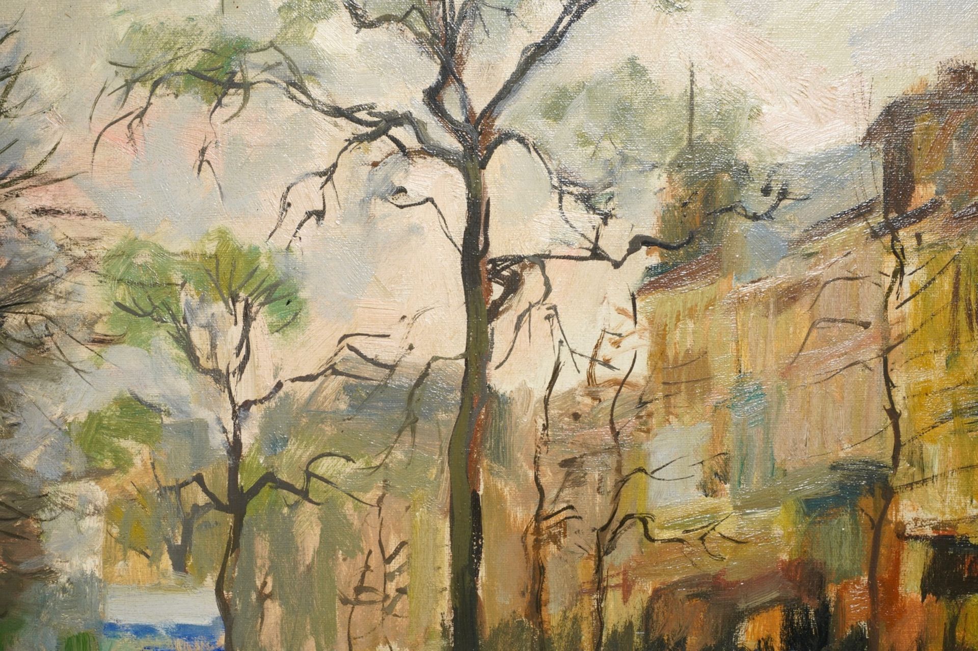 Sadji (Sha Qi, Sha Yinnian) (1914-2005): View on 'Avenue de la Toison d'or' in Brussels, oil/canvas - Image 5 of 9