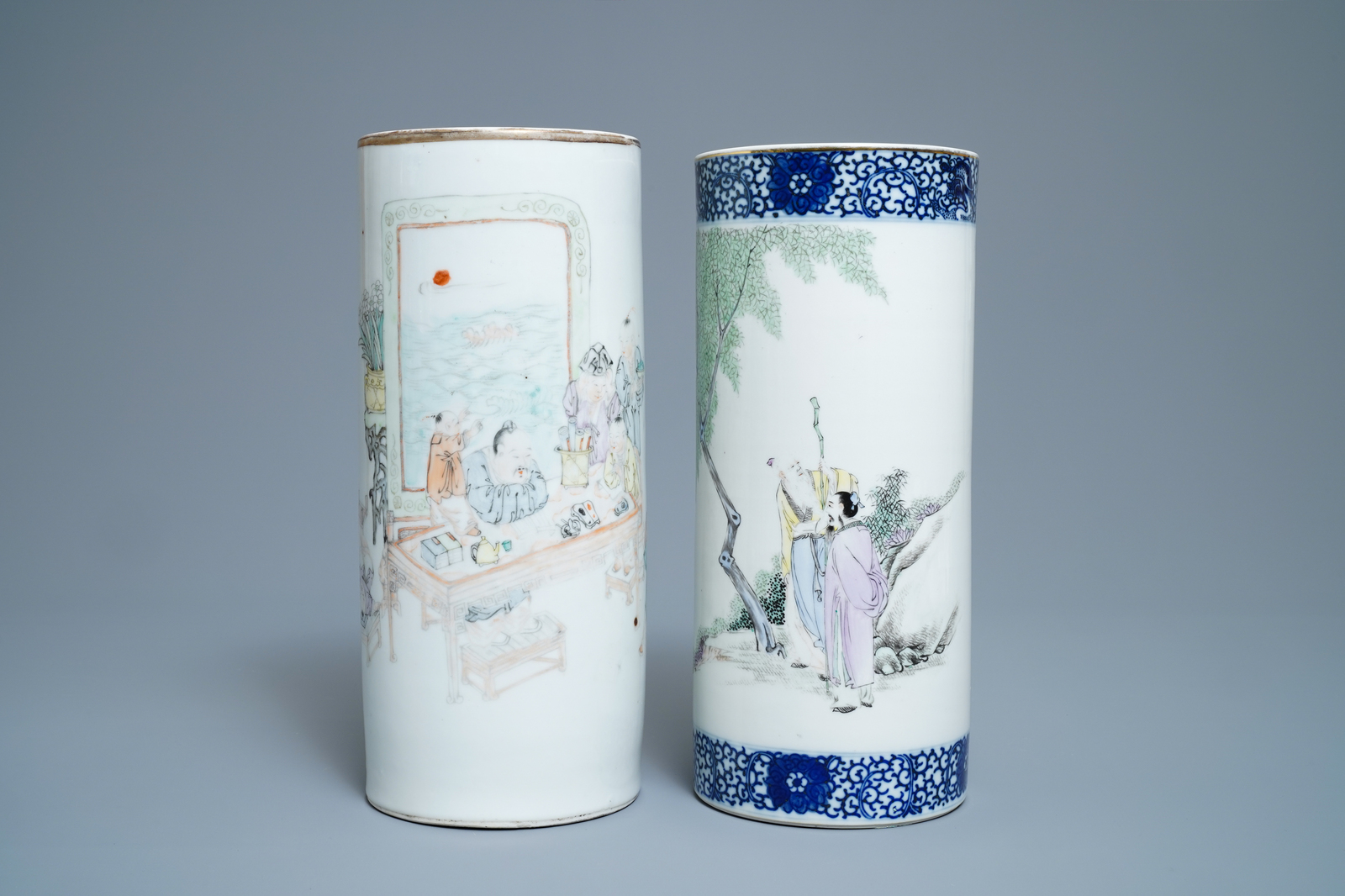 A varied collection of Chinese qianjiang cai, famille rose and blue and white porcelain, 19/20th C. - Image 3 of 20