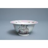 A Chinese famille rose 'Threemaster' bowl, Yongzheng/Qianlong