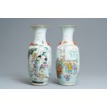 Two Chinese famille rose vases, 19/20th C.