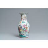 A Chinese famille rose 'immortals' vase, 19th C.