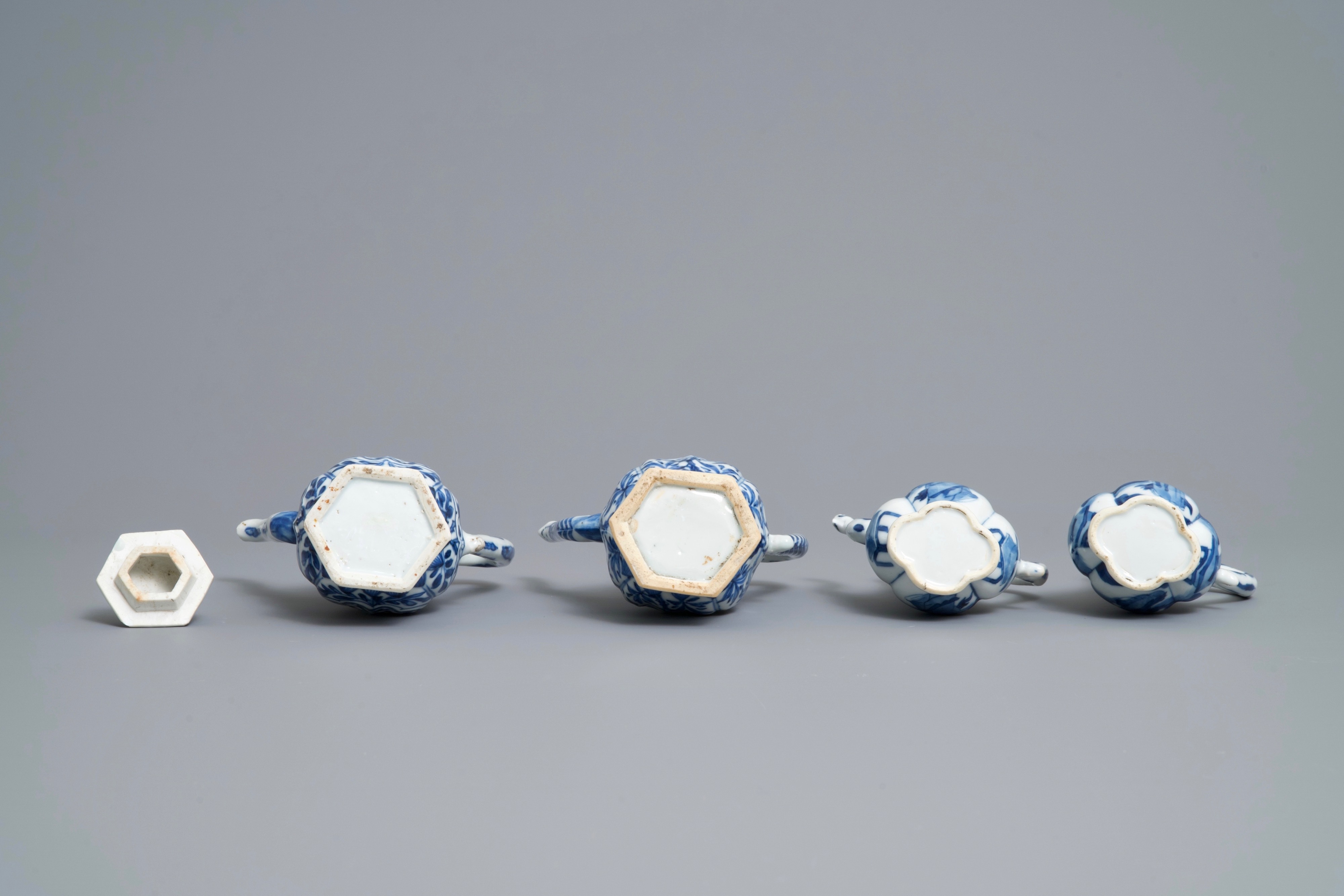 Four Chinese blue and white ewers, Kangxi - Image 7 of 7