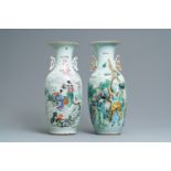 Two Chinese famille rose vases, 19/20th C.