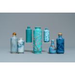 Seven Chinese miniature vases and snuff bottles, 19/20th C.