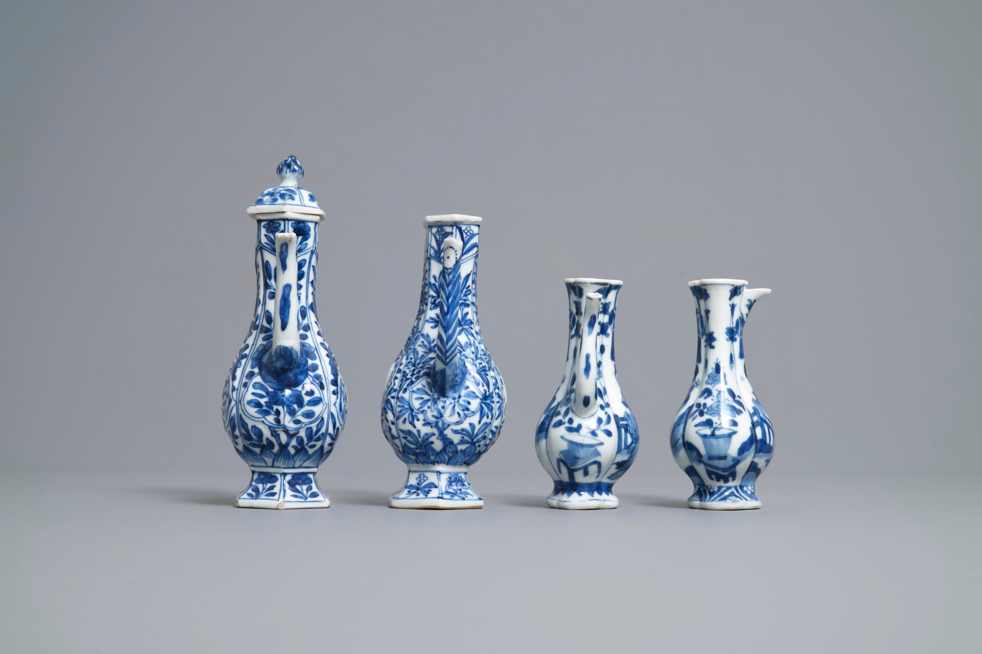 Four Chinese blue and white ewers, Kangxi - Image 3 of 7