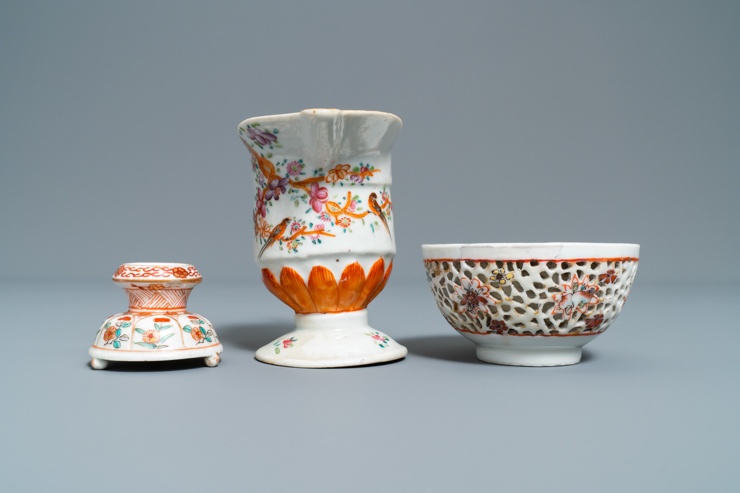 Five Chinese famille rose and iron-red wares, Kangxi/Qianlong - Image 3 of 13