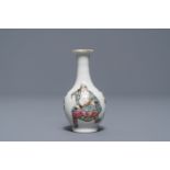 A Chinese famille rose miniature 'Wu Shuang Pu' vase, 19th C.